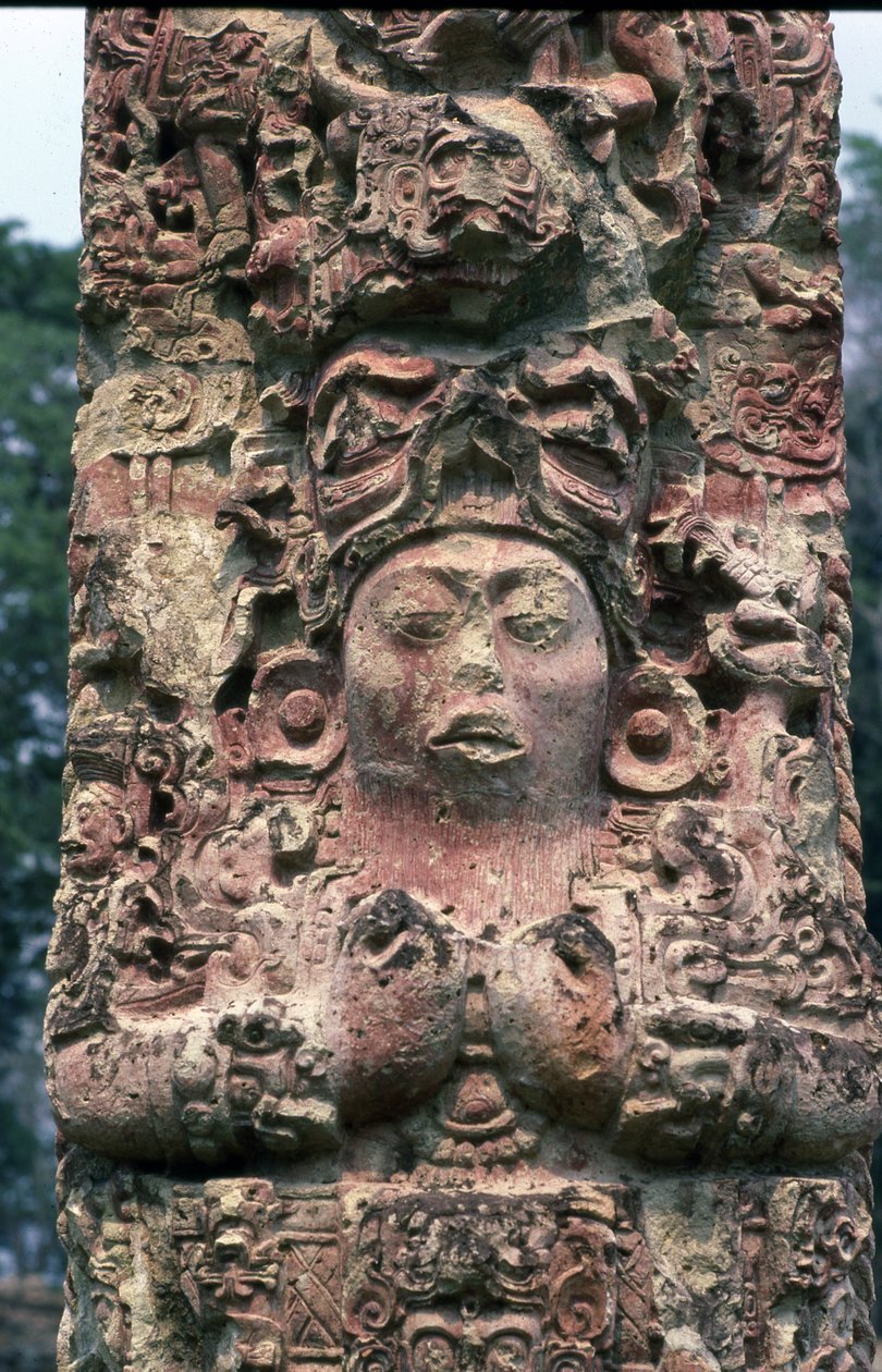 Stela C, västra sidan, Copan, Senklassisk period, 780 e.Kr av Mayan