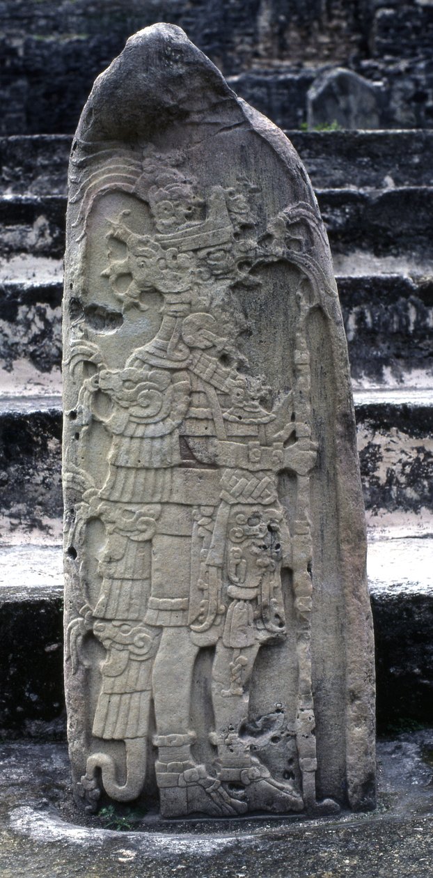 Tikal Stela 9, tidig klassisk period, 475 e.Kr. av Mayan