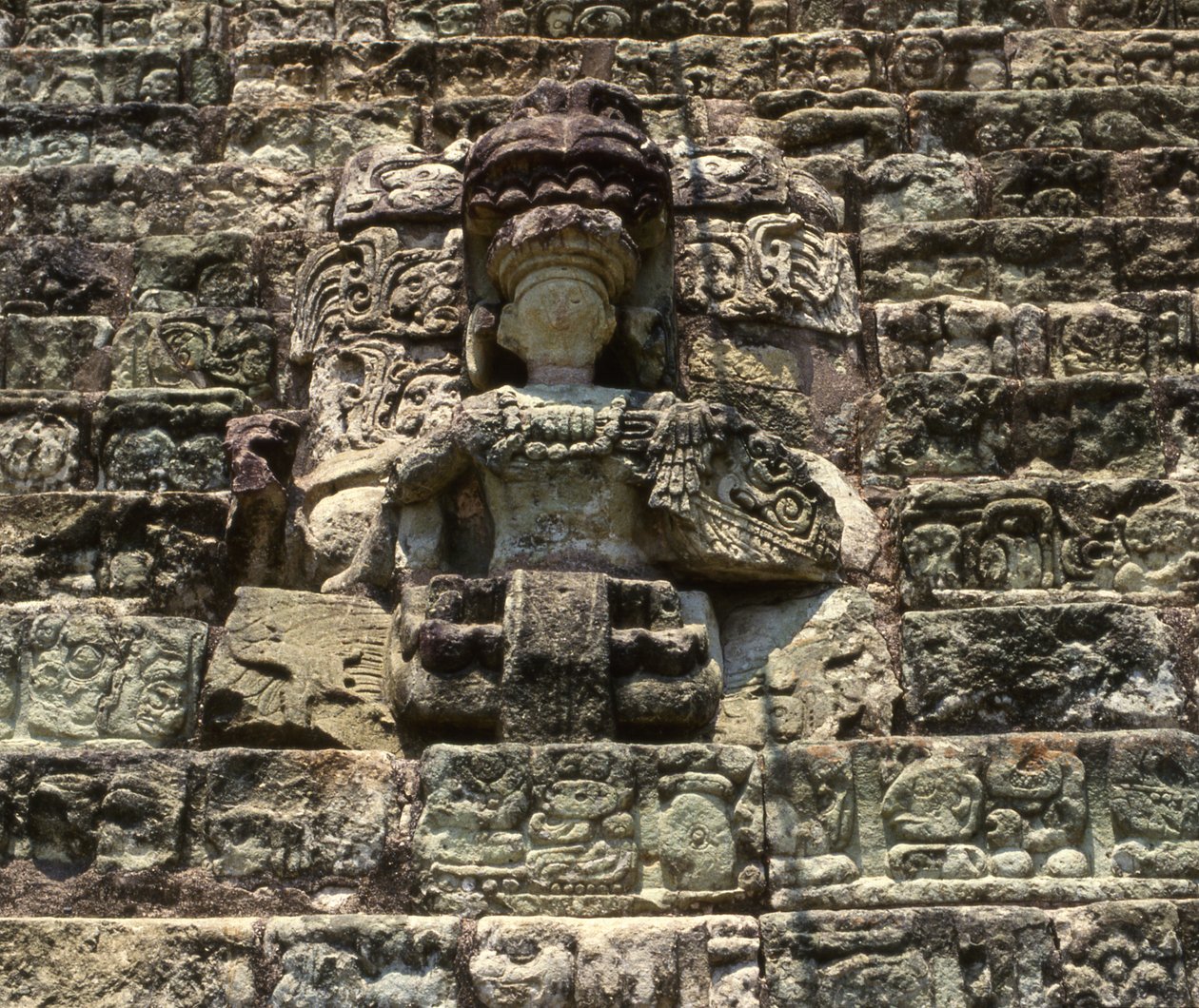 Copan hieroglyfisk staty av Mayan
