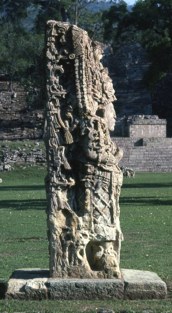 Copan Stela H, sen klassisk period, ca 730 e.Kr. av Mayan