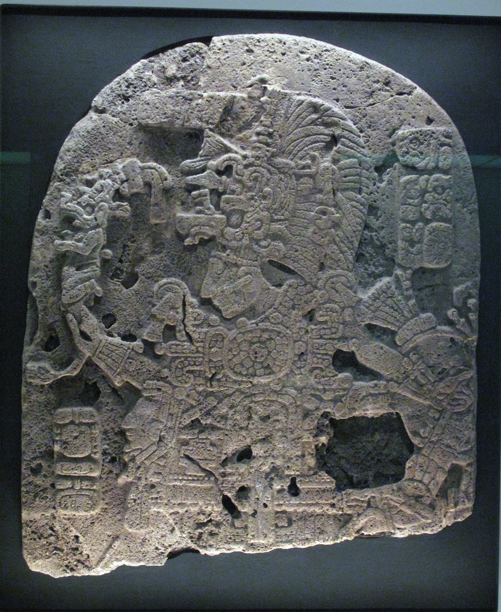 Panelfragment med linjal, Petenområde, Senklassisk tid, 600-900 e.Kr av Mayan