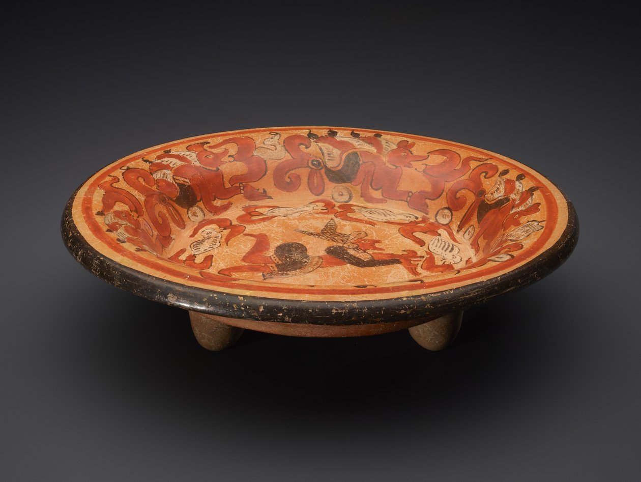 Stativplatta med Gud N och Coatimundis, 600-900 AD (keramik) av Mayan Mayan