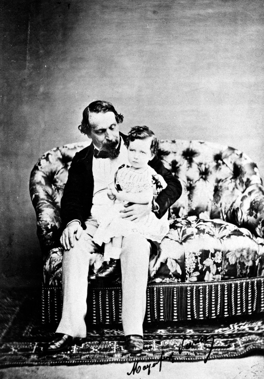 Kejsar Napoléon III med kejsarprinsen, ca 1860 av Mayer and Pierson