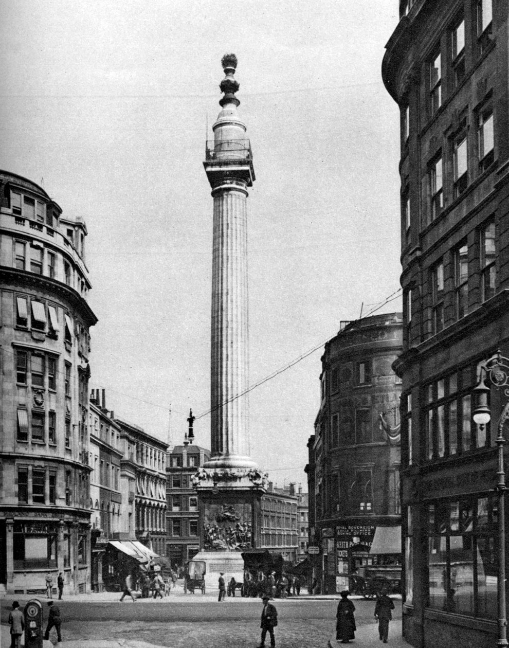 Monumentet till den stora branden, London, 1926-1927. av McLeish