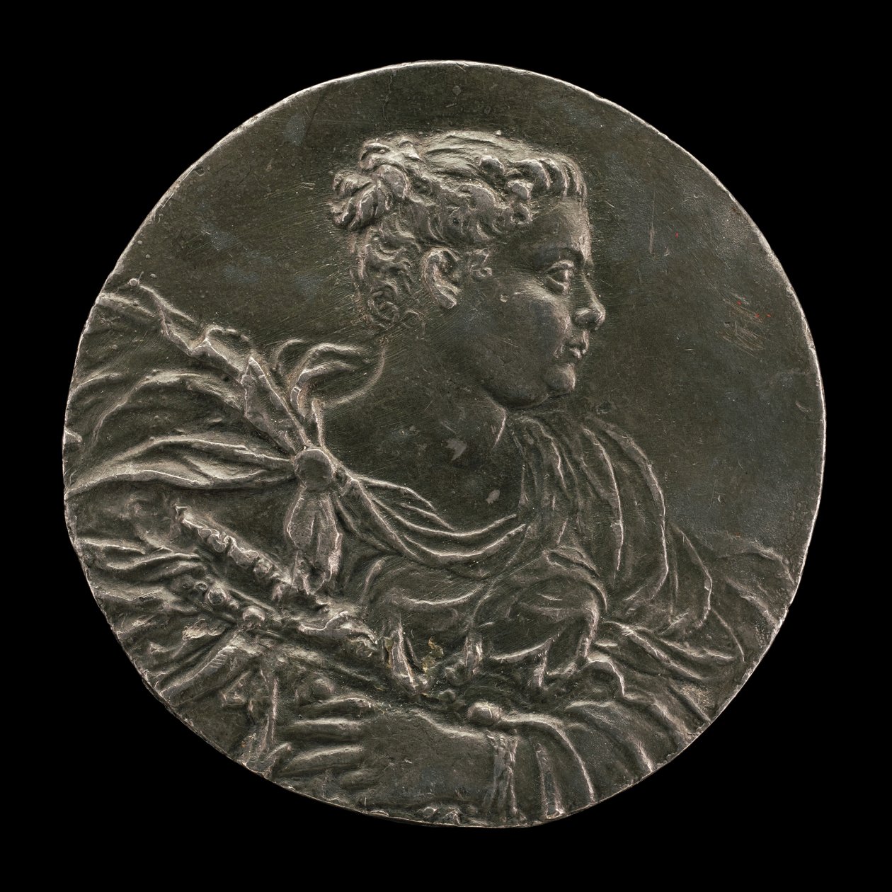 En ung kvinna från Venedig i klänning och mantel, ca. 1563. av Medallist A.A.