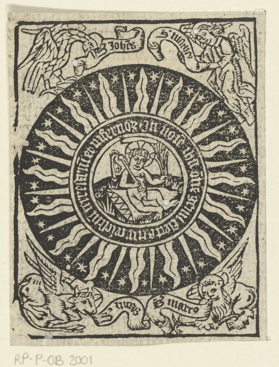Kristusbarnet tuktar sig själv. av Meester van de Delbecq Schreiber Passie (attributed to)