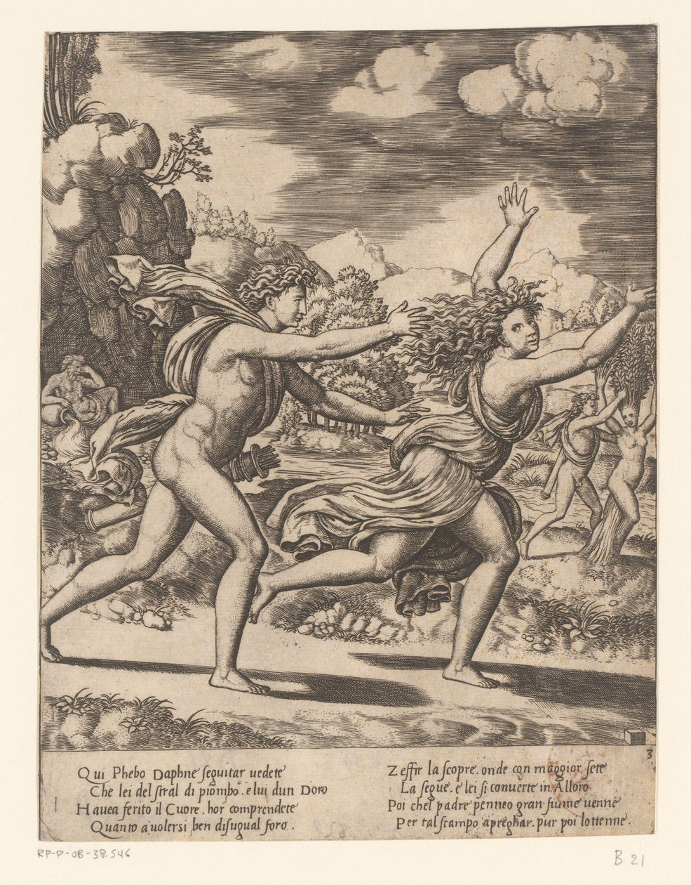 Apollo jagar Daphne Story of Apollo and Daphne (serietitel) av Meester van de Dobbelsteen