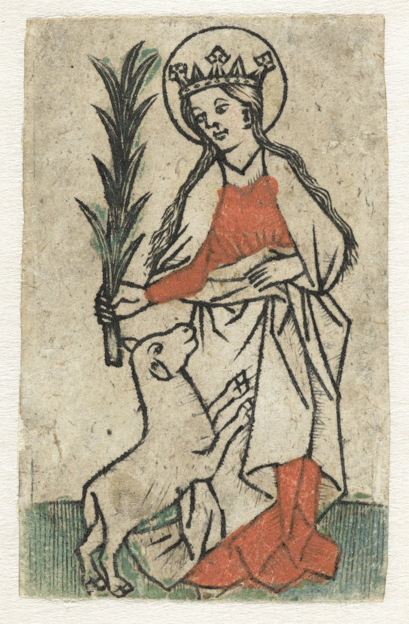 Saint Agnes av Meester van de Olijfberg uit de Verzameling Dutuit
