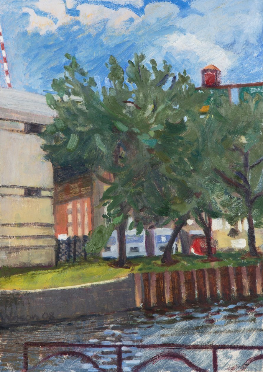 Chicago River at Erie St, 2008 (olja på duk) av Megan Williamson