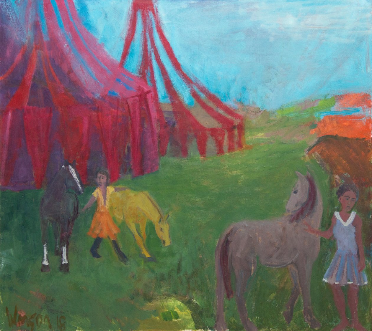 Morning Run Through, 2018 (olja på duk) av Megan Williamson