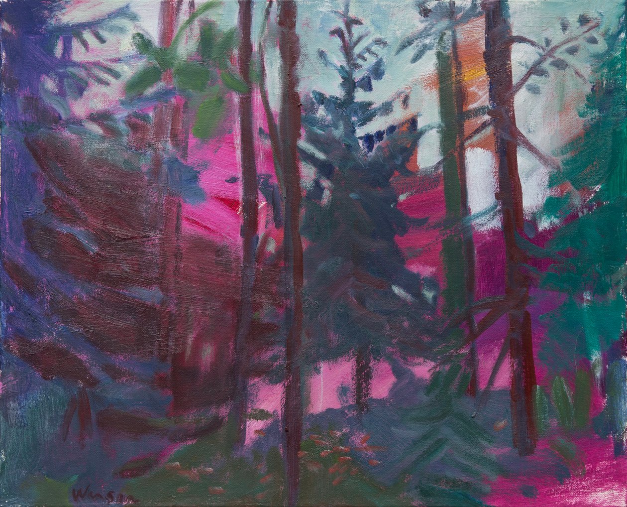 Stepped in the middle of seven sad forests, 2016 (olja på duk) av Megan Williamson