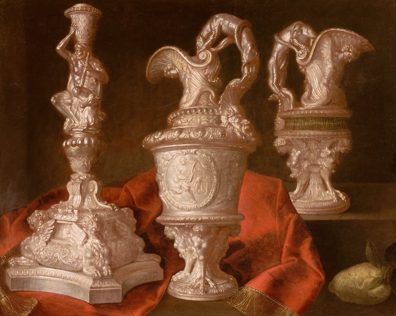 Nature morte au flambeau d argent av Meiffren Comte