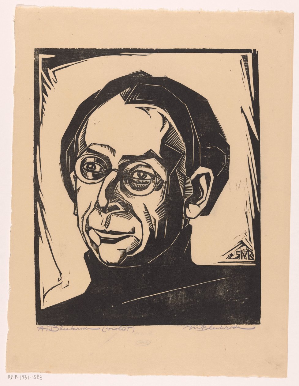 Porträtt av Abraham Bleekrode av Meijer Bleekrode (signed by artist)