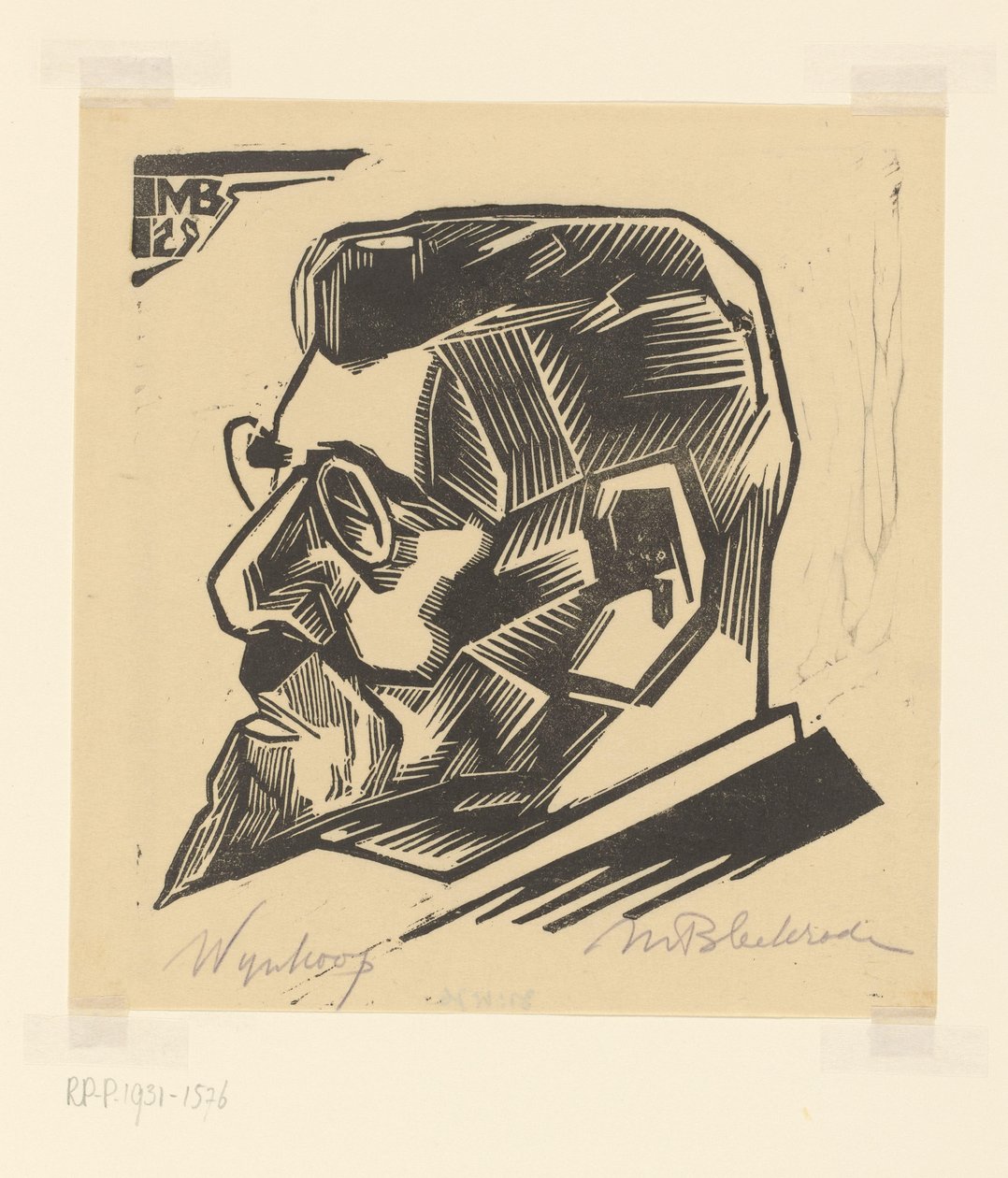 Porträtt av David Wijnkoop (titel på objekt) av Meijer Bleekrode (signed by artist)
