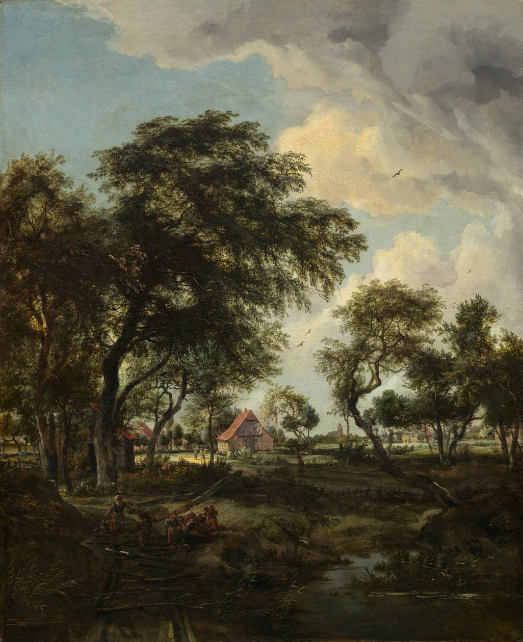 En gård i solljuset av Meindert Hobbema