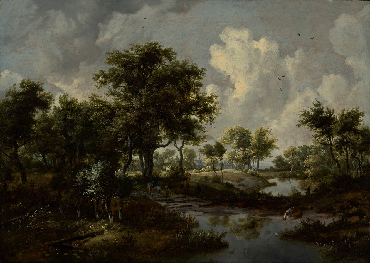Svenska: A Wooded Landscape av Meindert Hobbema