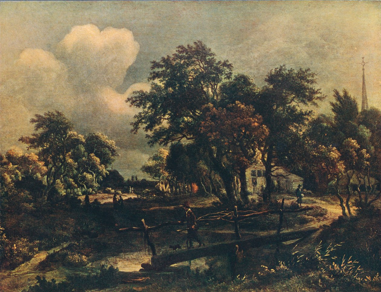 Den rustika bron, c1600-talet, 1909 av Meindert Hobbema