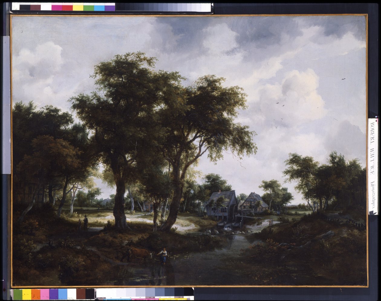 The Water Mill (The Trevor Landscape) (olja på duk) av Meindert Hobbema