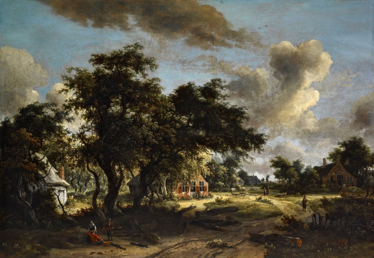 By bland träd av Meindert Hobbema