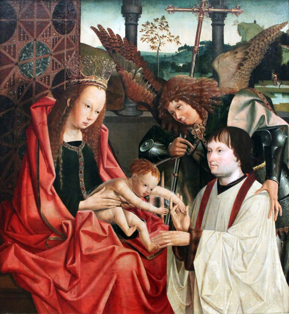 Maria med barnet, ärkeängeln Michael och en donator av Meister des Antwerpener Marien Tryptichons