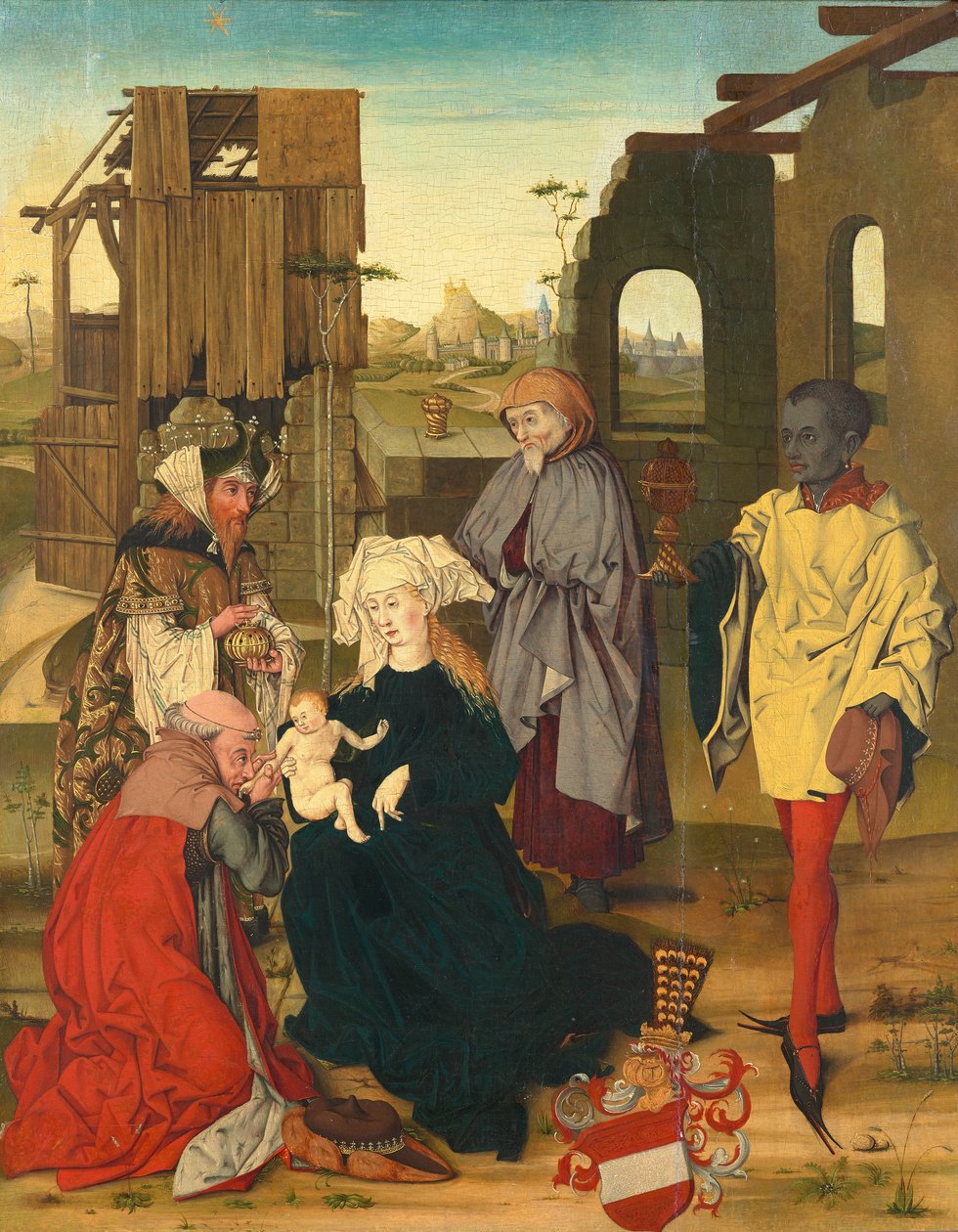 Tillbedjan av Magi av Meister der Anbetung mit dem Bindenschild