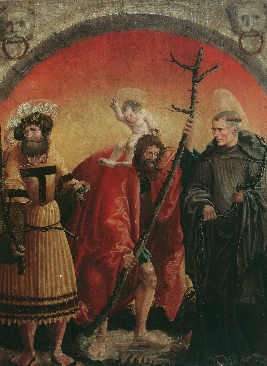 Helvete Achatius, Christopher och Leonhard av Meister der Crispinuslegende