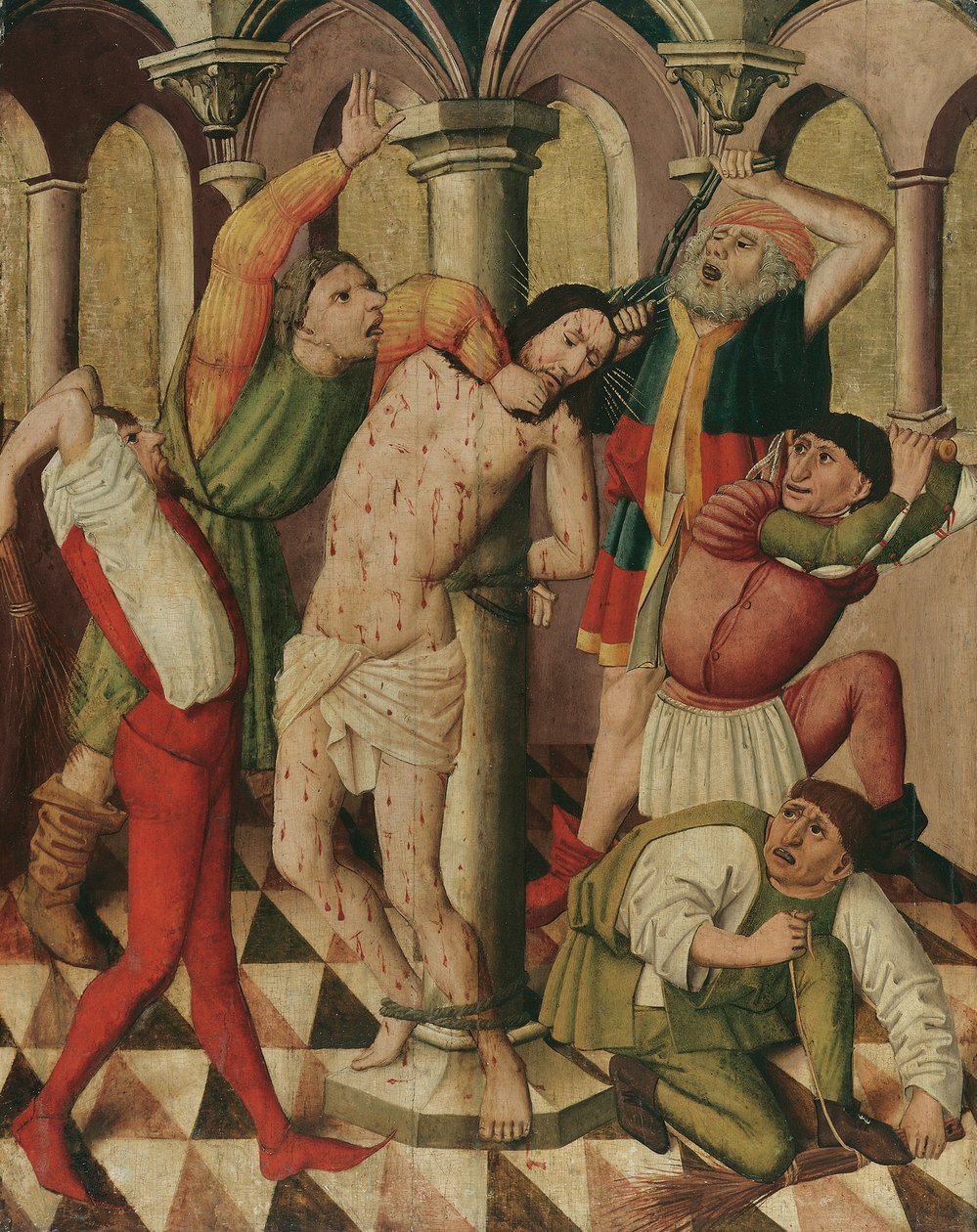 Kristi flagellation av Meister der Laufener Georgslegende