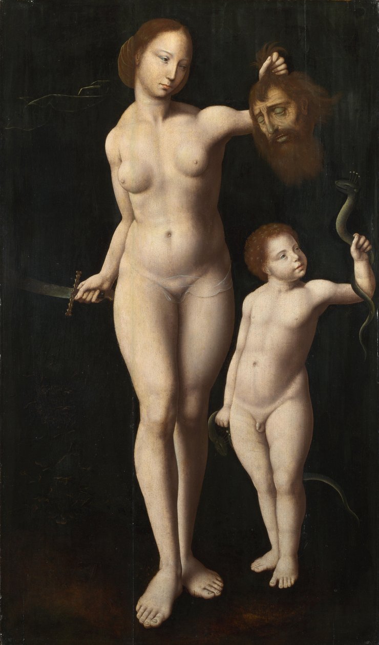 Judith och spädbarnet Hercules, ca. 1525 av Meister der Mansi Magdalena