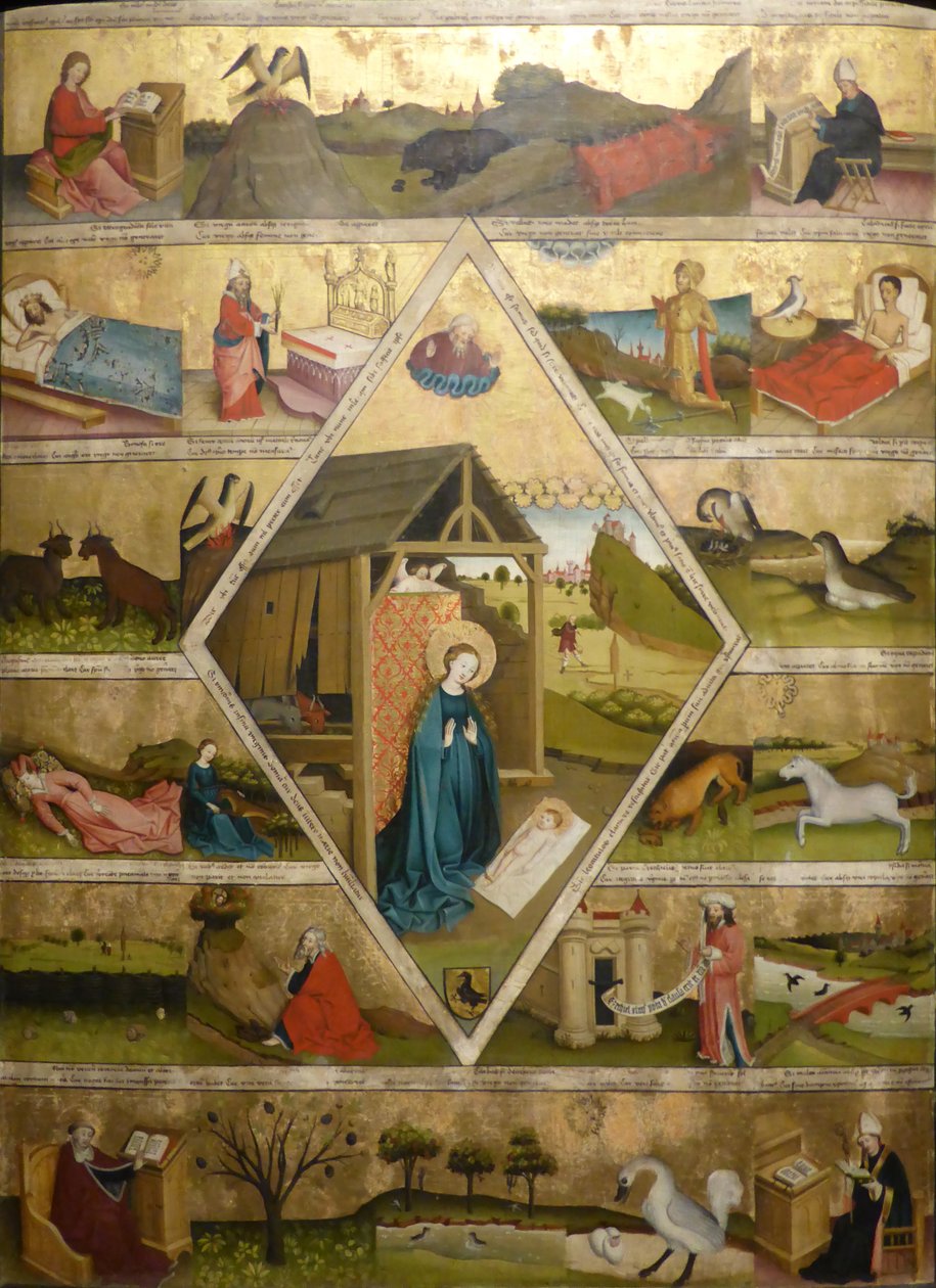 Försvar för doktrinen om den orörda oskulden hos den välsignade modern av Meister der Ottobeurer Marientafel