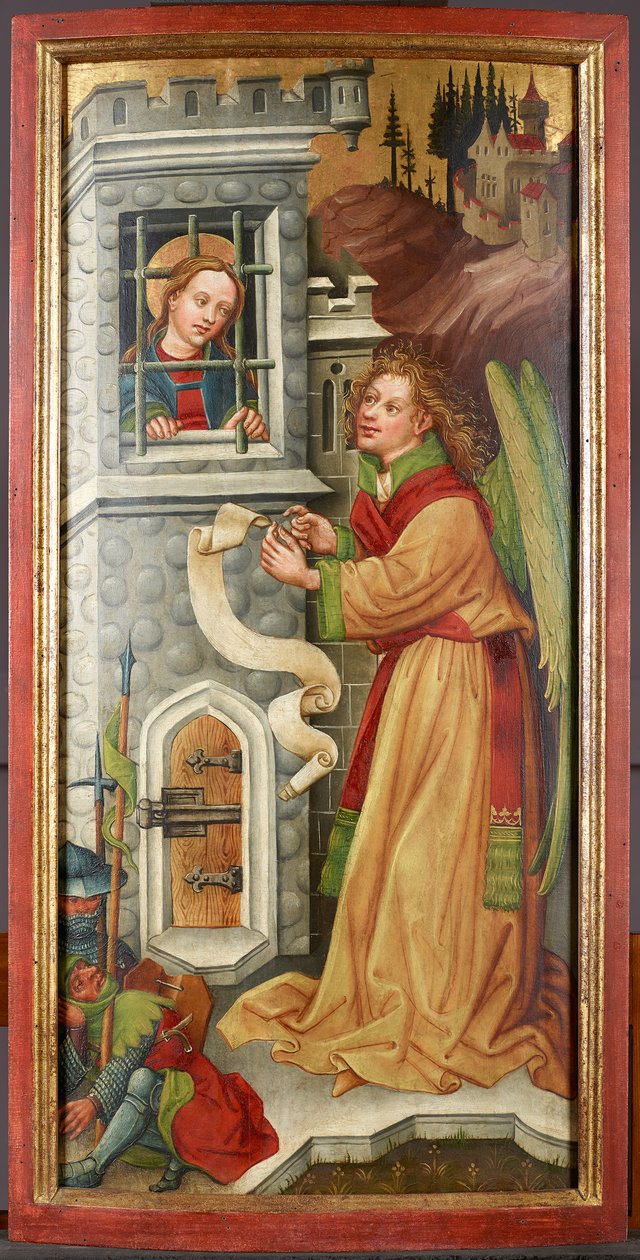 Ängeln med den fängslade St. Catherine av Meister des Friedrichsaltars