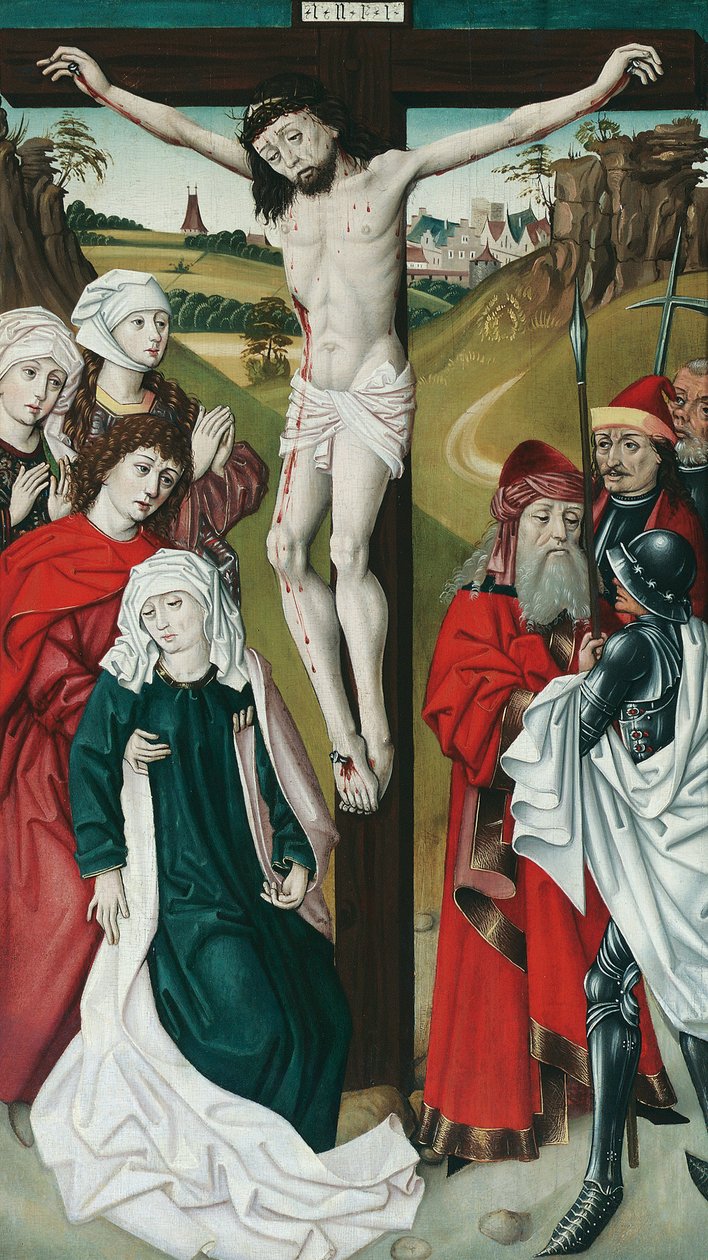 Kristi korsfästelse av Meister des Schottenaltars (Werkstatt)