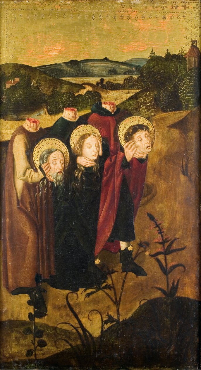 Den avhuggna St. Felix, Regula och Exuperantius på väg till graven av Meister des Winkler Epitaphs