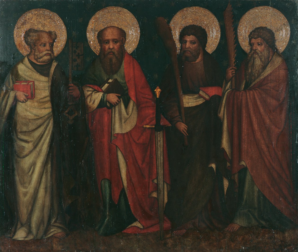 Apostlarna Petrus, Paulus, Jakob den äldre J och Simon av Meister von Laufen