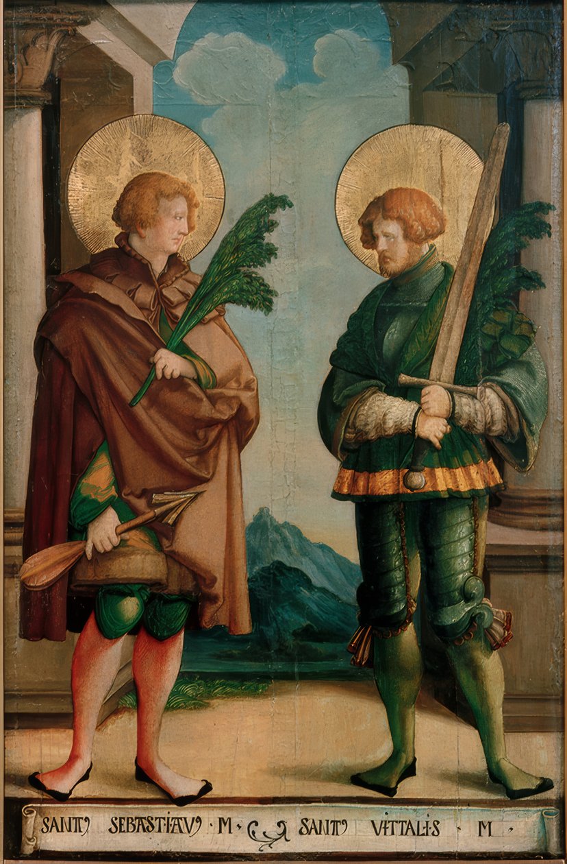 De heliga Sebastian och Vitalis av Meister von Messkirch