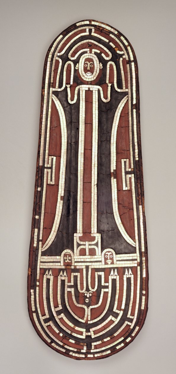 Ceremoniell sköld, Santa Isabel Island, Salomonöarna av Melanesian