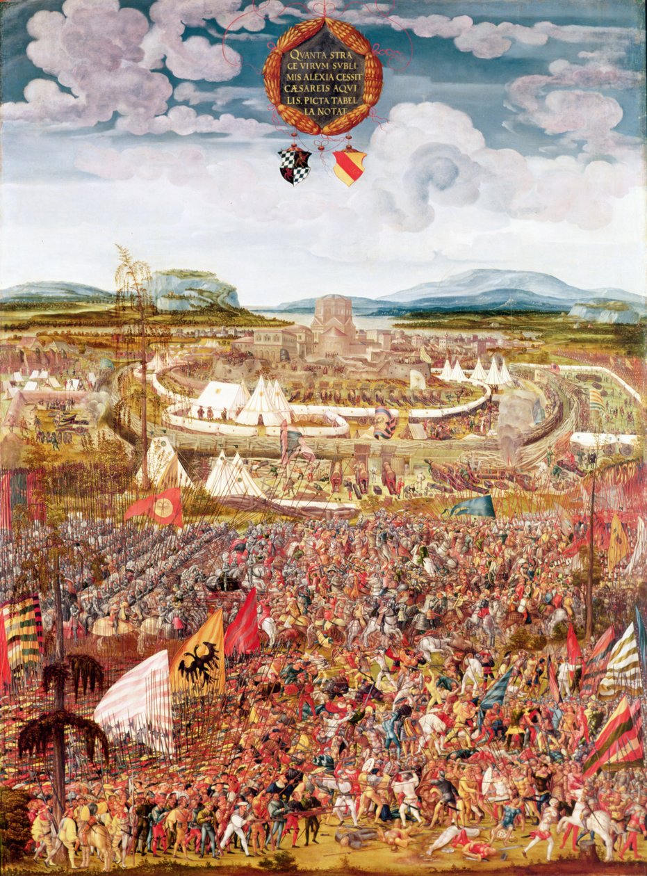 Alesia belägrade av Julius Caesar (101-44 f.Kr.) av Melchior Feselen