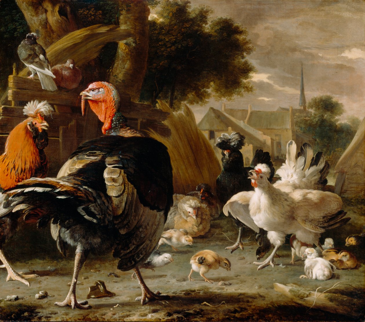 Fjäderfägården, ca 1668 av Melchior de Hondecoeter