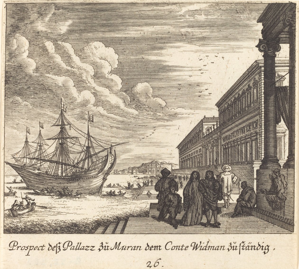 Palazzo av greve Widman av Melchior Küsel after Johann Wilhelm Baur