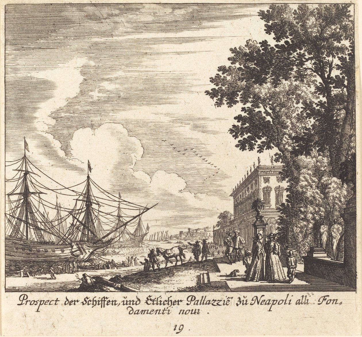 Shipps, Fundamenti Novi, Neapel av Melchior Küsel after Johann Wilhelm Baur