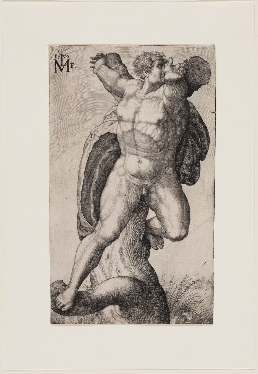 En korsfäst man (Haman) av Melchior Lorck