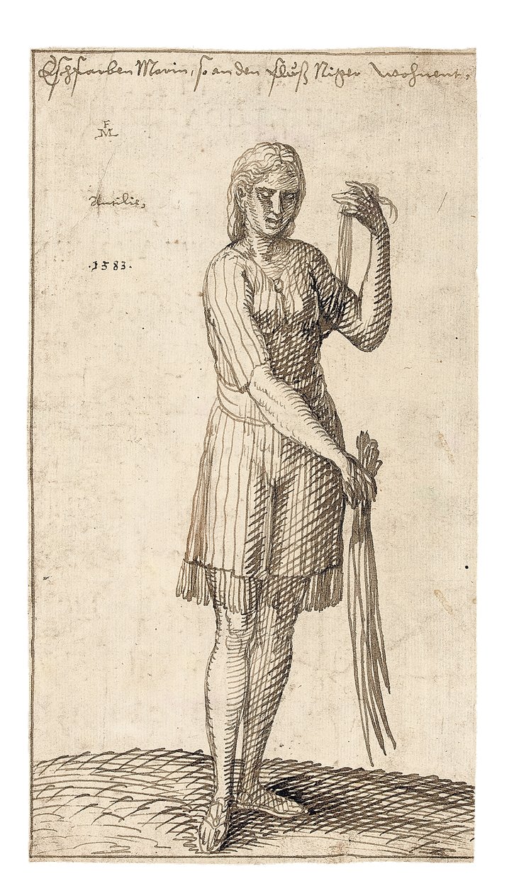 En nigeriansk kvinna som håller vass, 1583 av Melchior Lorck