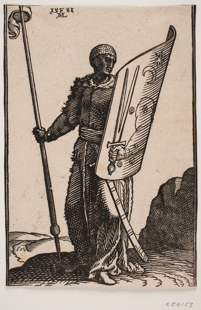 Krigare med lans och sköld av Melchior Lorck