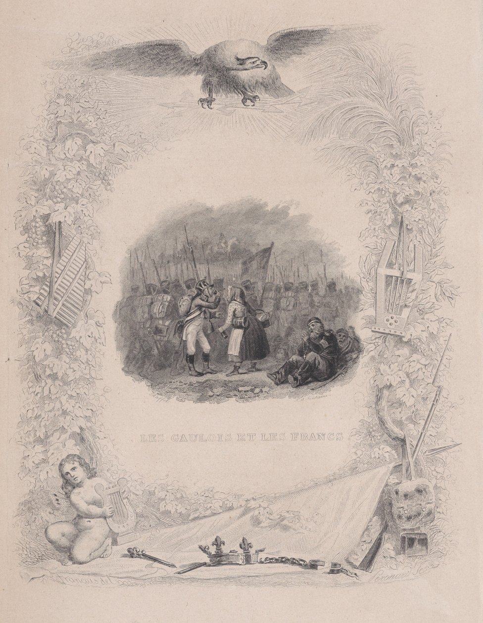 Gallerna och francerna, från Bérangers sånger, 1829 av Melchior Peronard