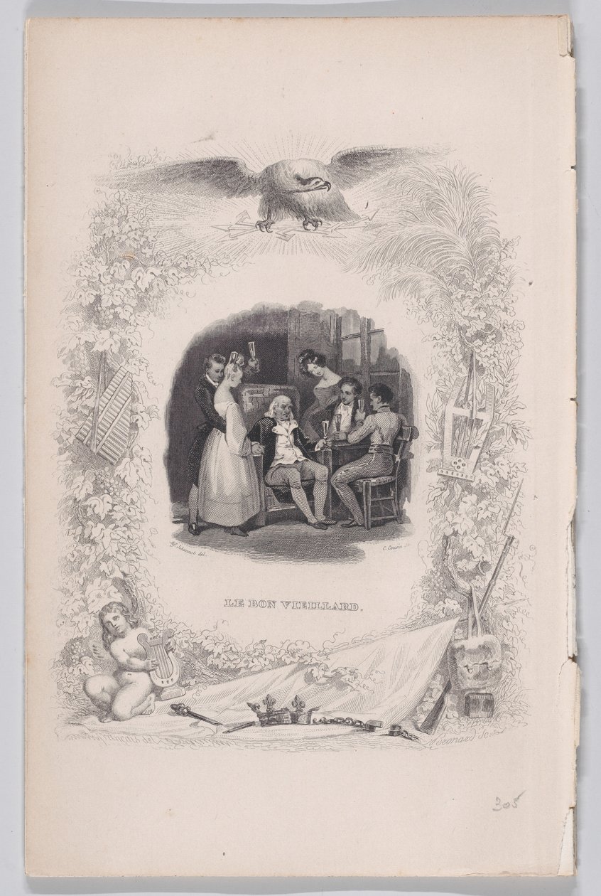 Den gode gamle mannen från Bérangers sånger, 1829. av Melchior Peronard