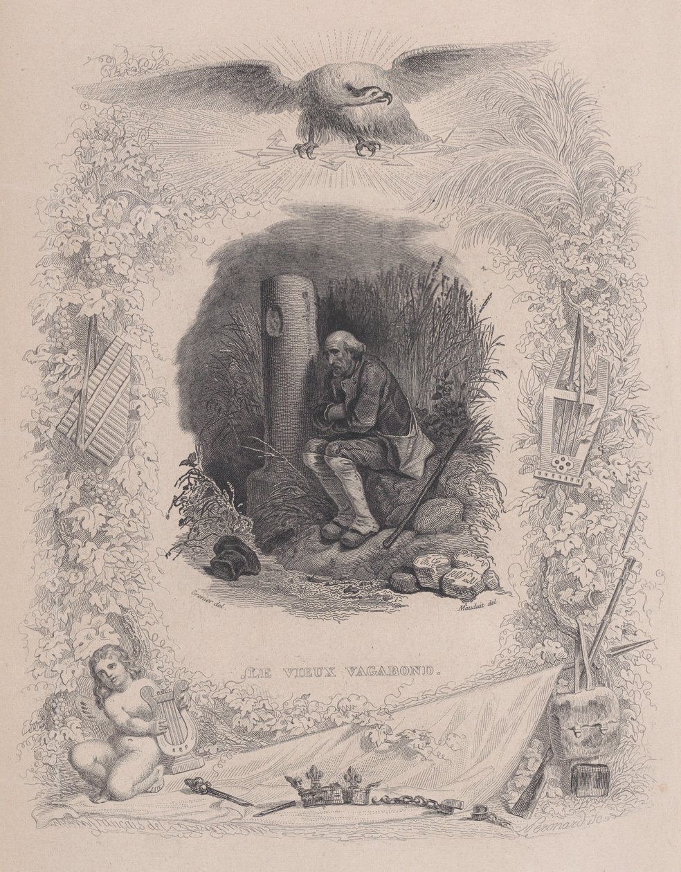 The Old Vagabond, från The Complete Works of Béranger, 1829. av Melchior Peronard