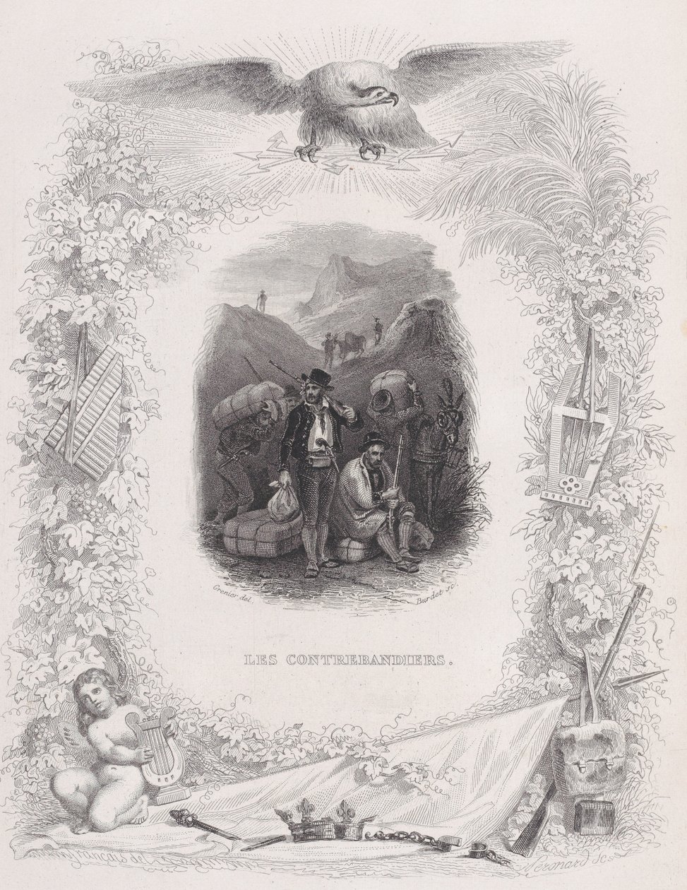 Smugglarna, från Bérangers sånger, 1829 av Melchior Peronard