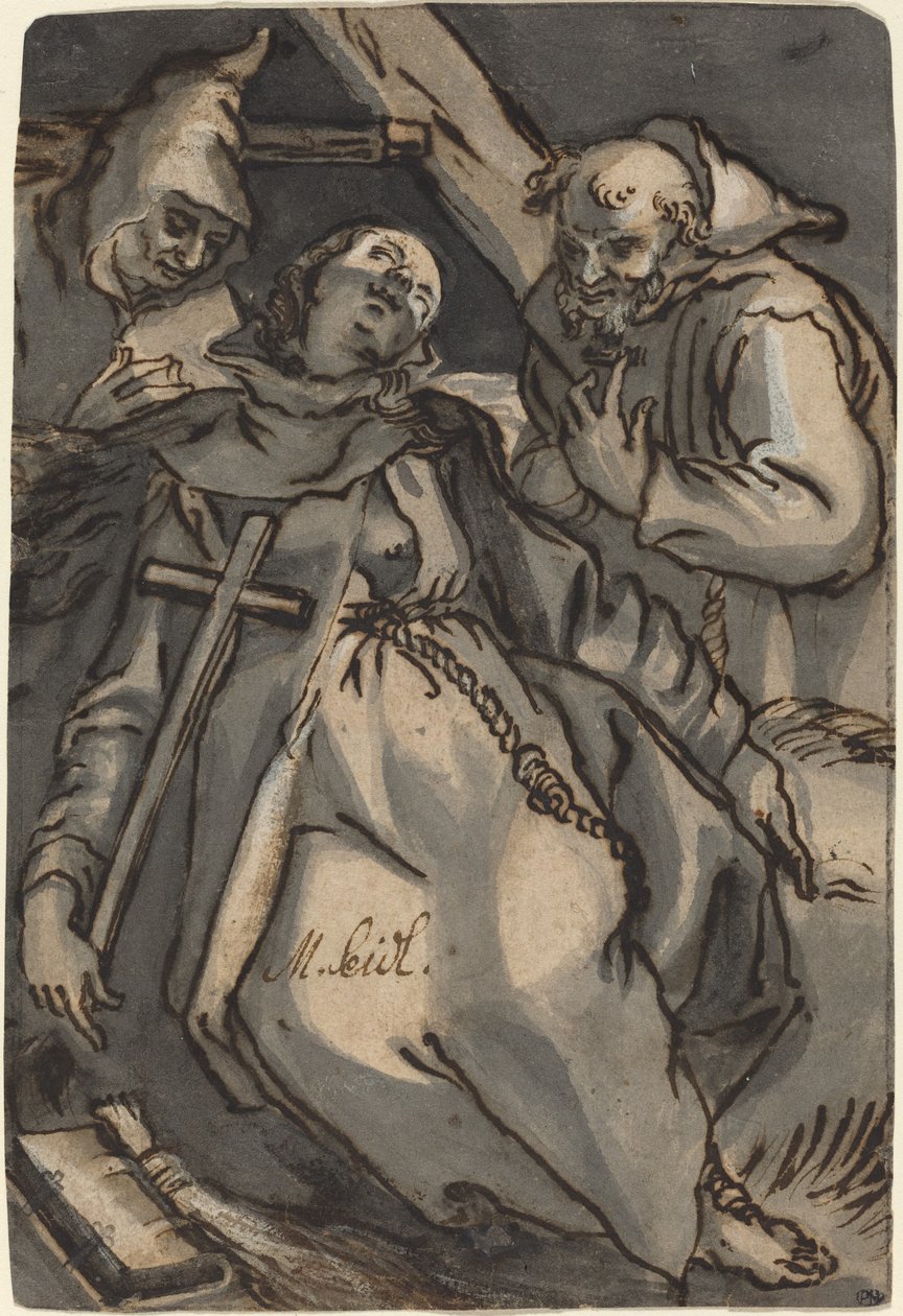 Sankt Euphrosyne av Melchior Steidl after Abraham Bloemaert