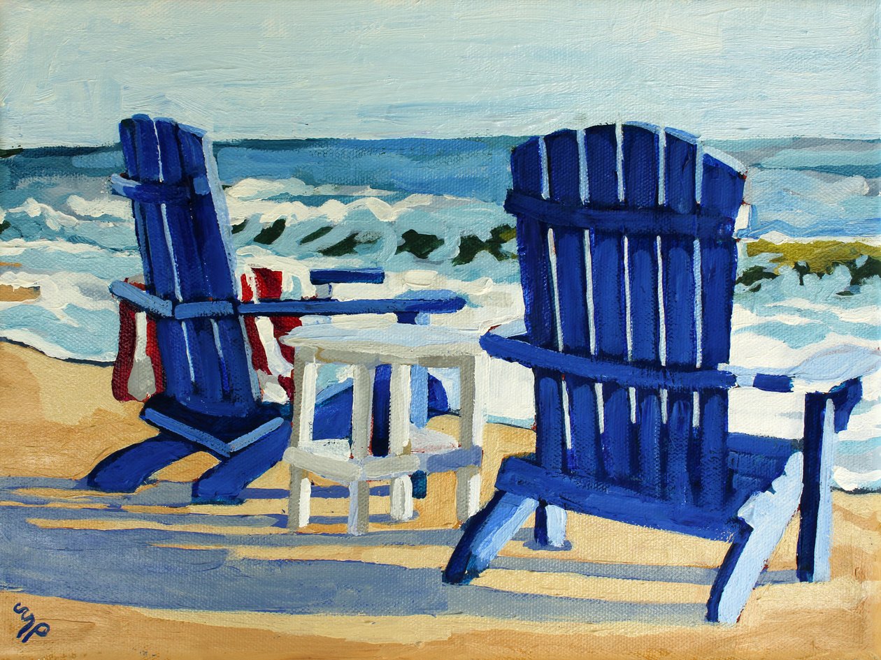 Beach Shadows, 2024 (akryl på duk) av Melinda Patrick