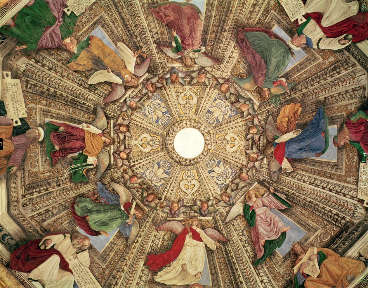 Profeter och änglar som håller instrumenten för Kristi passion, från kupolen på Markus sakristian, ca 1477 av Melozzo da Forli