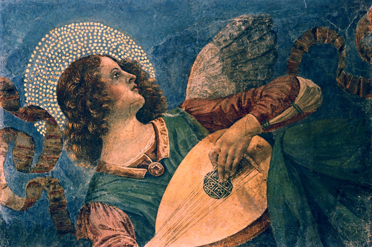 En ängel som spelar luta, 1400-talet av Melozzo da Forli